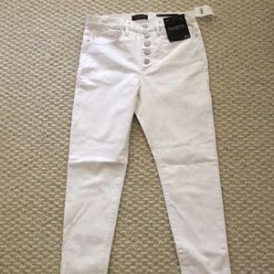Banana republic high rise skinny white jeans